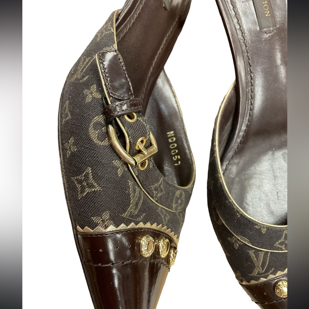 Louis Vuitton Dark Brown Monogram Mules - Picture 4 of 4